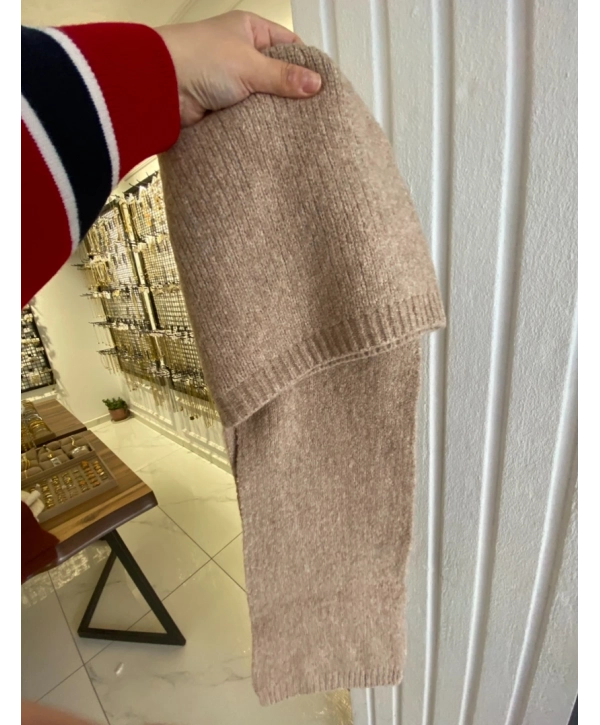 Vizon Renkli Şapkalı Şal