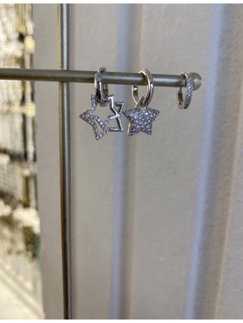 Özel Seri Zirkon Taş Üçlü Yıldız Küpe