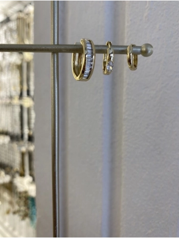 Özel Seri Zirkon Taş Üçlü Halka Küpe