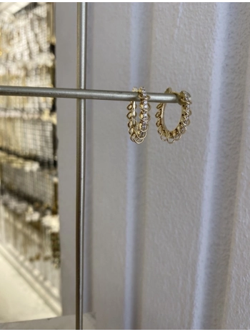 Özel Seri Zirkon Taş Sallantılı Sıralı Halka Küpe