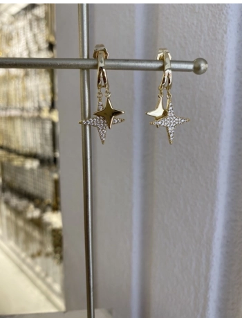 Özel Seri Zirkon Taş Sallantılı Yıldız Küpe