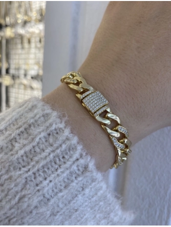 VIP Sıralı Zirkon Taş Detay Zincir Gurmet Bileklik