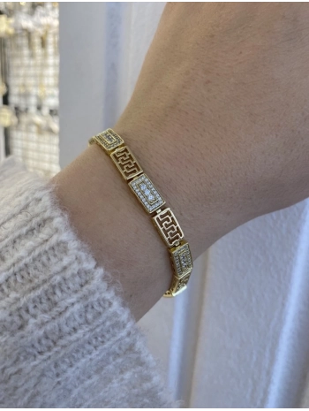 VIP Sıralı Dikdörtgen Zirkon Taş Detay Bileklik
