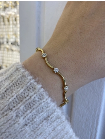 VIP Sıralı Zirkon Taş Kıvrımlı Bileklik