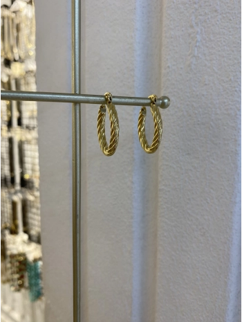 Çelik Oval Burgu Küpe