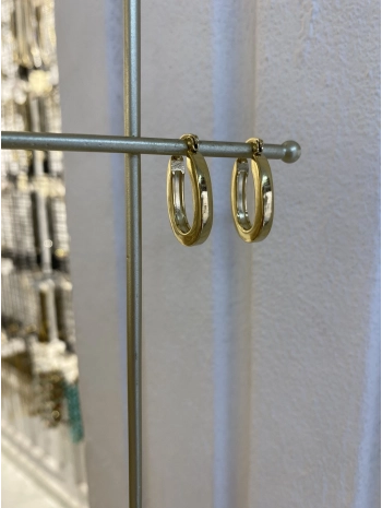 Çelik Oval Plaka Küpe