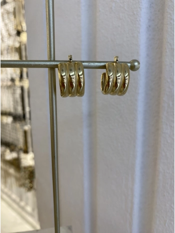 Çelik Küçük Üçlü Görünüm Küpe