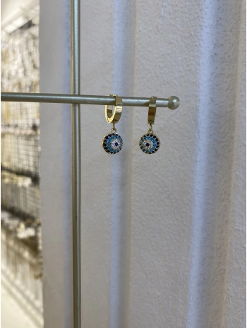 Çelik Nazar Boncuk Küpe