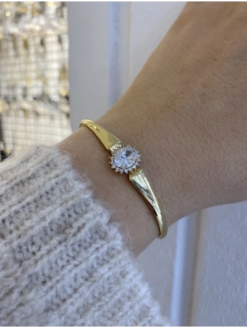 Vip Oval Zirkon Taş Kelepçe