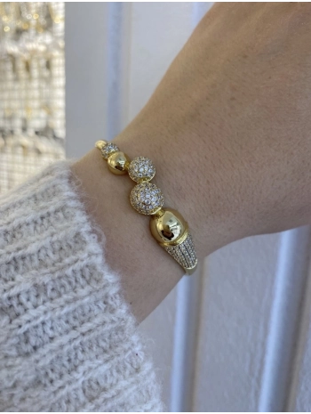 Vip Zirkon Taş Top Detay Kelepçe