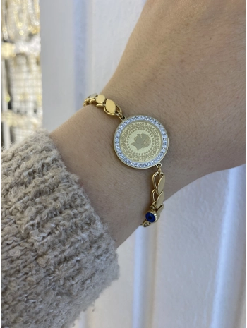 Çelik Lira Detay Arpa Bileklik