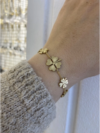 Çelik Sıralı Büyük Küçük Yonca Bileklik