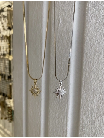 Çelik Kuzey Yıldız Kolye