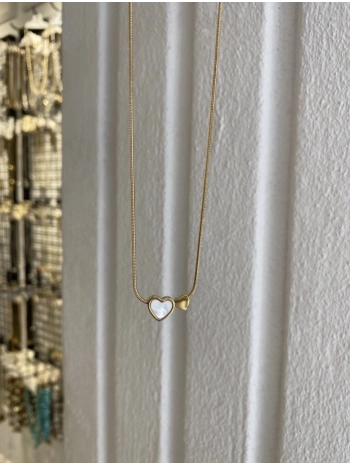 Çelik Sedef Kalp Kolye