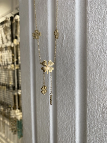 Çelik Sallantılı Yonca Kolye