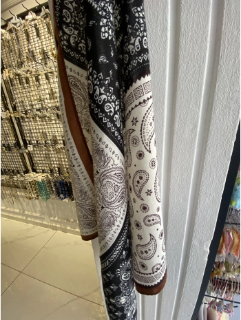 Çoklu Renkli Kare Detay 70x70 Pamuklu Fular