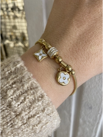 Çelik Yonca Detay Bileklik