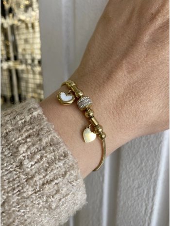 Çelik Kalp Detay Bileklik