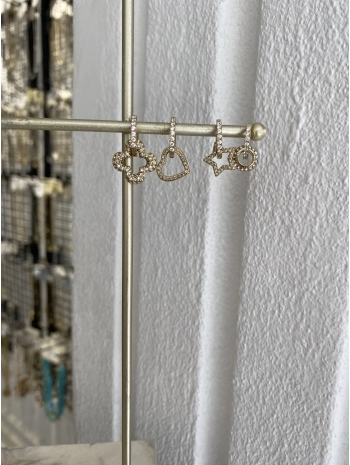 Çelik Zirkon Taş Detay Minimal Sallantılı Halka Küpe