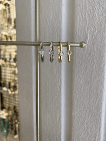 VIP Seri Yıldız Detay Dikdörtgen Küpe