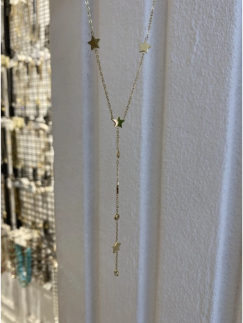 Çelik Yıldız Detay Y Kolye