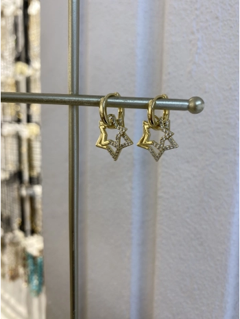 VIP Seri Sallantılı Zirkon Taş Detay Yıldız Küpe