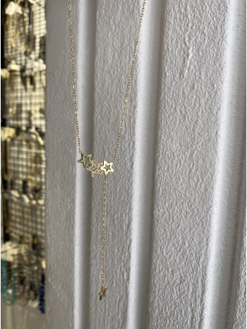 Çelik Yıldız Detay Y Kolye