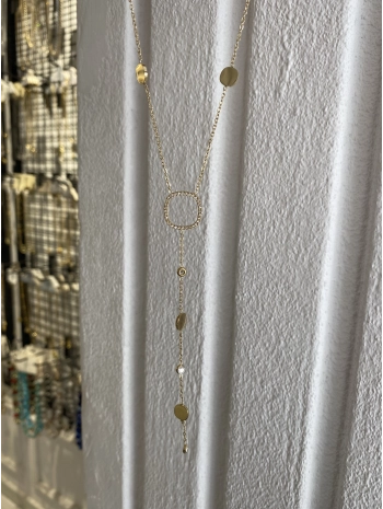 Çelik Minimal İçi Boş Zirkon Taş Kare Y Kolye