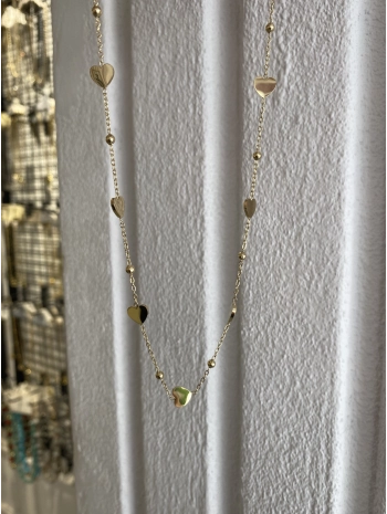 Çelik Minimal Sıralı Kalp Plaka Kolye