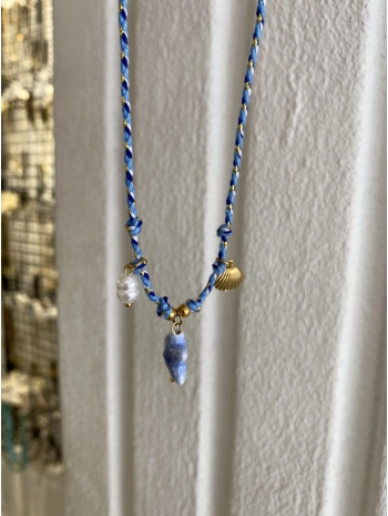 Çelik Mavi İp Üzeri Yıldız Detay Halhal