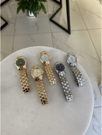 Yuvarlak Kasa Zirkon Taş Detay Saat