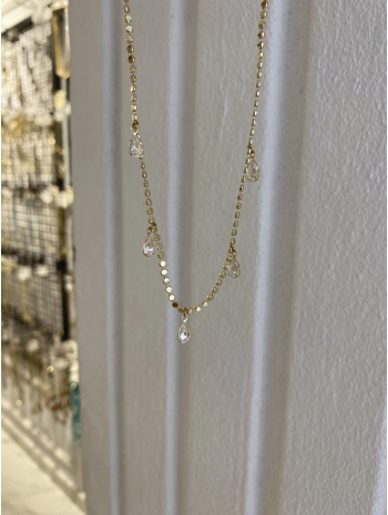 Çelik Pul Zincir Üzeri Sıralı Damla Kolye