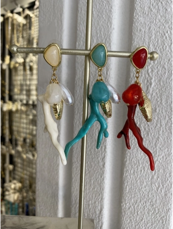 Özel Seri Charm Detay Renkli Küpe