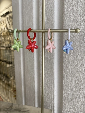 Çelik Renkli Yıldız Figür Küpe