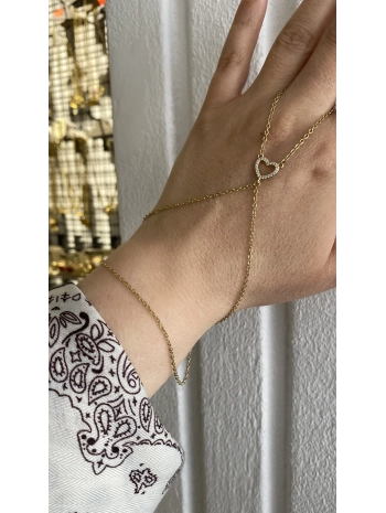 VIP Zirkon Taş Detay Kalp Şahmeran