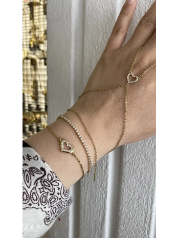 Çelik İnce Su Yolu, Kalp Bileklik ve Kalp Şahmeran Kombini