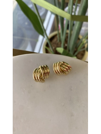 Özel Seri Minimal İç İçe Geçme Üç Sıra Plaka Küpe