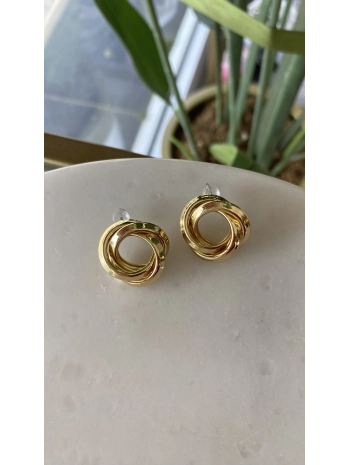 Özel Seri İç İçe Geçme Üç Sıra Plaka Küpe