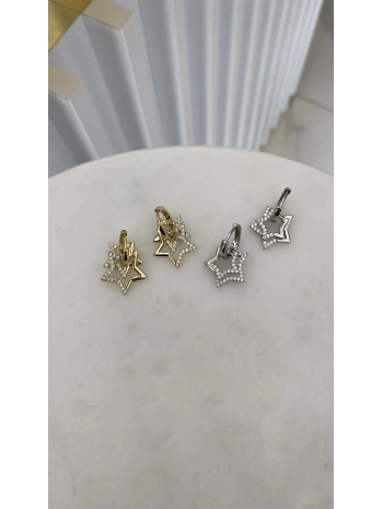 VIP İç İçe Geçme İkili Yıldız Küpe