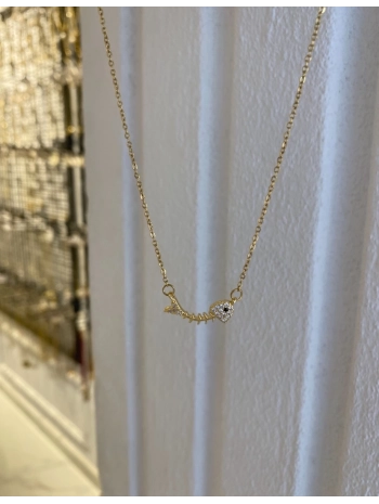 Çelik Balık Kılçık Kolye