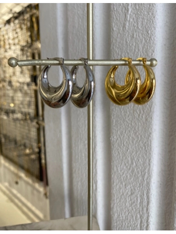 Çelik Bombeli Halka Küpe