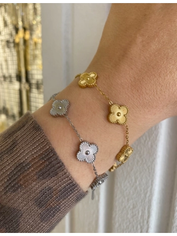 Çelik Büyük Yonca Bileklik