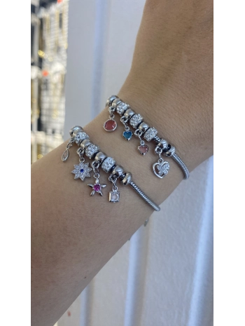Çelik Charm Detay Pandora Bileklik