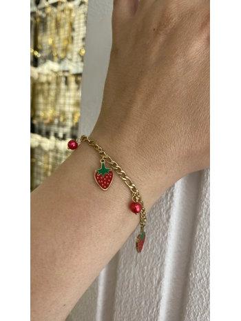 Çelik Çilek Charm Bileklik