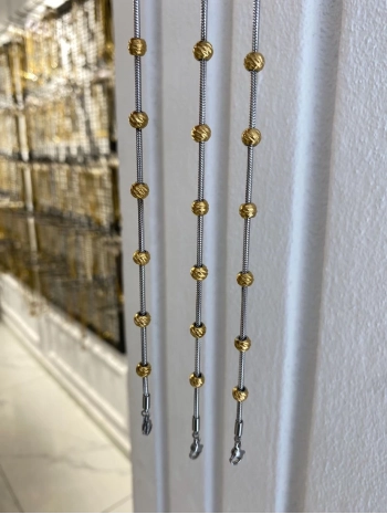 Çelik Gold Top Detaylı Zincir Bileklik