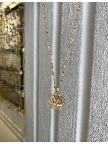 Çelik Güneş Kolye