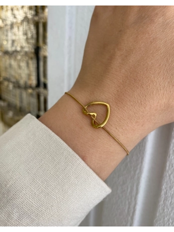 Çelik İnce İçi Boş Kalp Bileklik