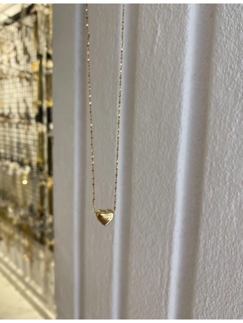 Çelik İnce Zincir Üzeri Minimal Kalp Kolye