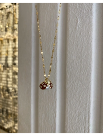 Çelik İnci Detay Uğur Böceği Kolye