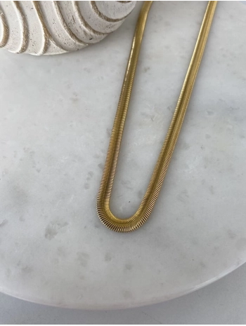 Çelik Kalın Yassı İtalyan Zincir Kolye